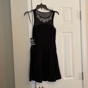 NWT Express Black Skater Dress with Rhinestones Size 0